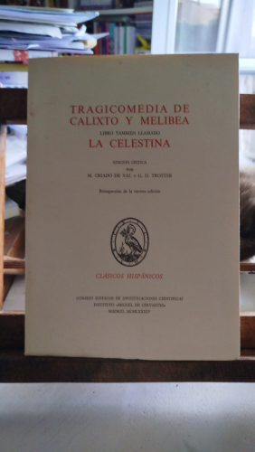 Portada del libro de Tragicomedia de Calixto y Melibea, libro tambien llamado La Celestina