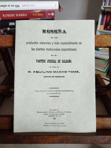 Portada del libro de Reseña de los productos naturales y más especialmente de las plantas medicinales espontáneas en el partido...