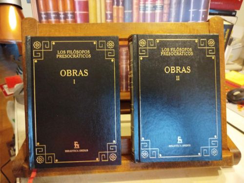 Portada del libro de Los filósofos presocráticos. Obras I y II