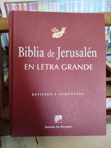 Portada del libro de Biblia de Jerusalén en letra grande: revisada y aumentada
