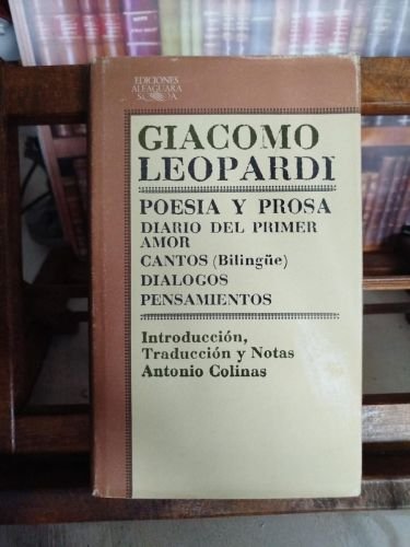 Portada del libro de Poesia y prosa Diario del primer amor; Canti (Bilingüe); Dialogos; Pensamientos 